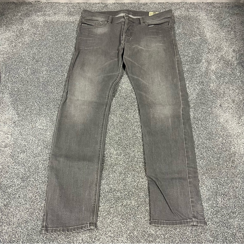 Diesel Tepphar-X Jeans Men 32x30 Gray Slim Carrot Stretch Italian Design Faded